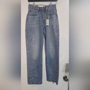 Beyoncé X Levi's 501 Curve Jeans Crystal Dark Wash Women 24 X 30 NWT